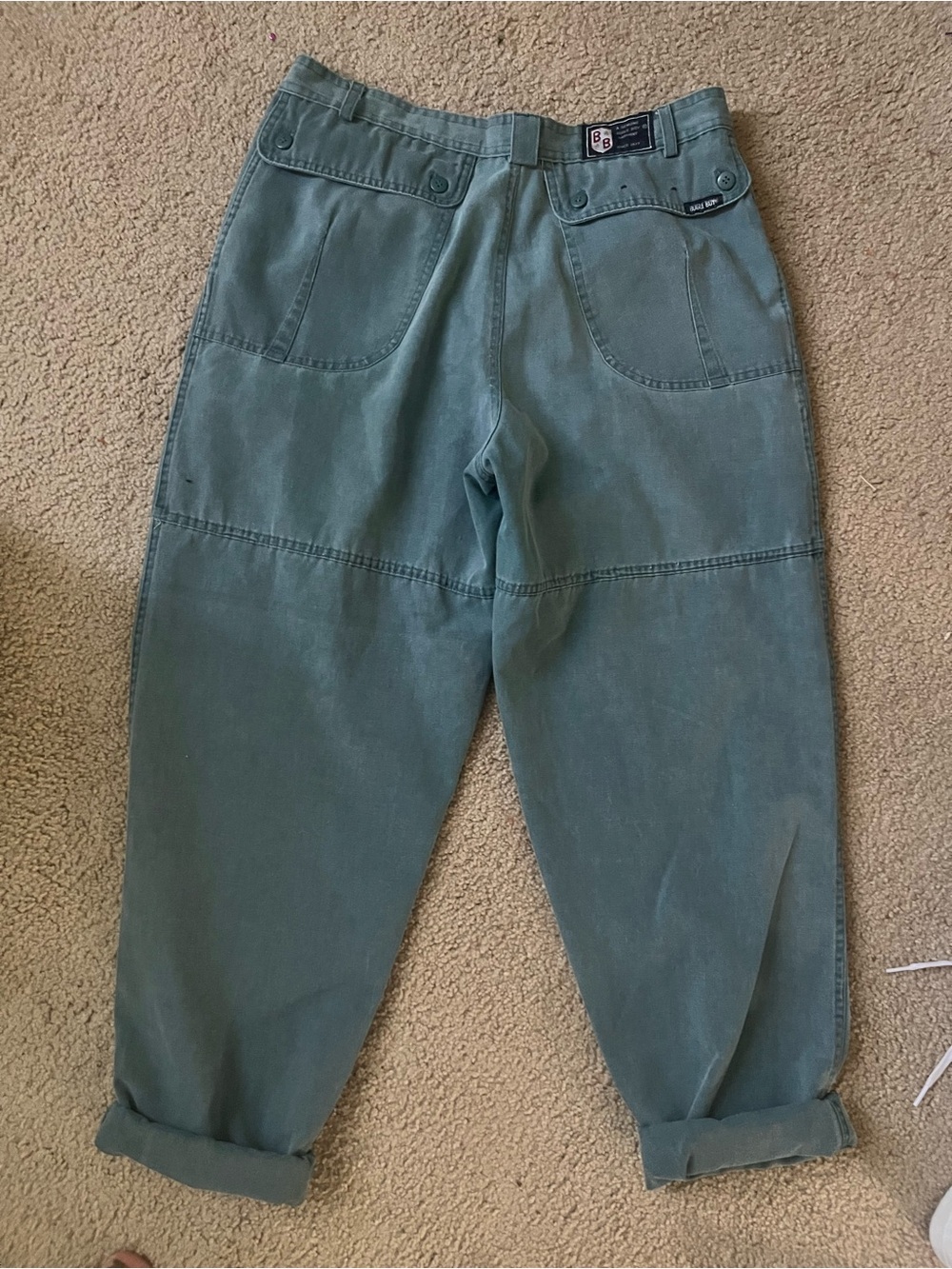 Vintage Bugle Boy Green Cargo Pants - Relaxed Workwear all genders